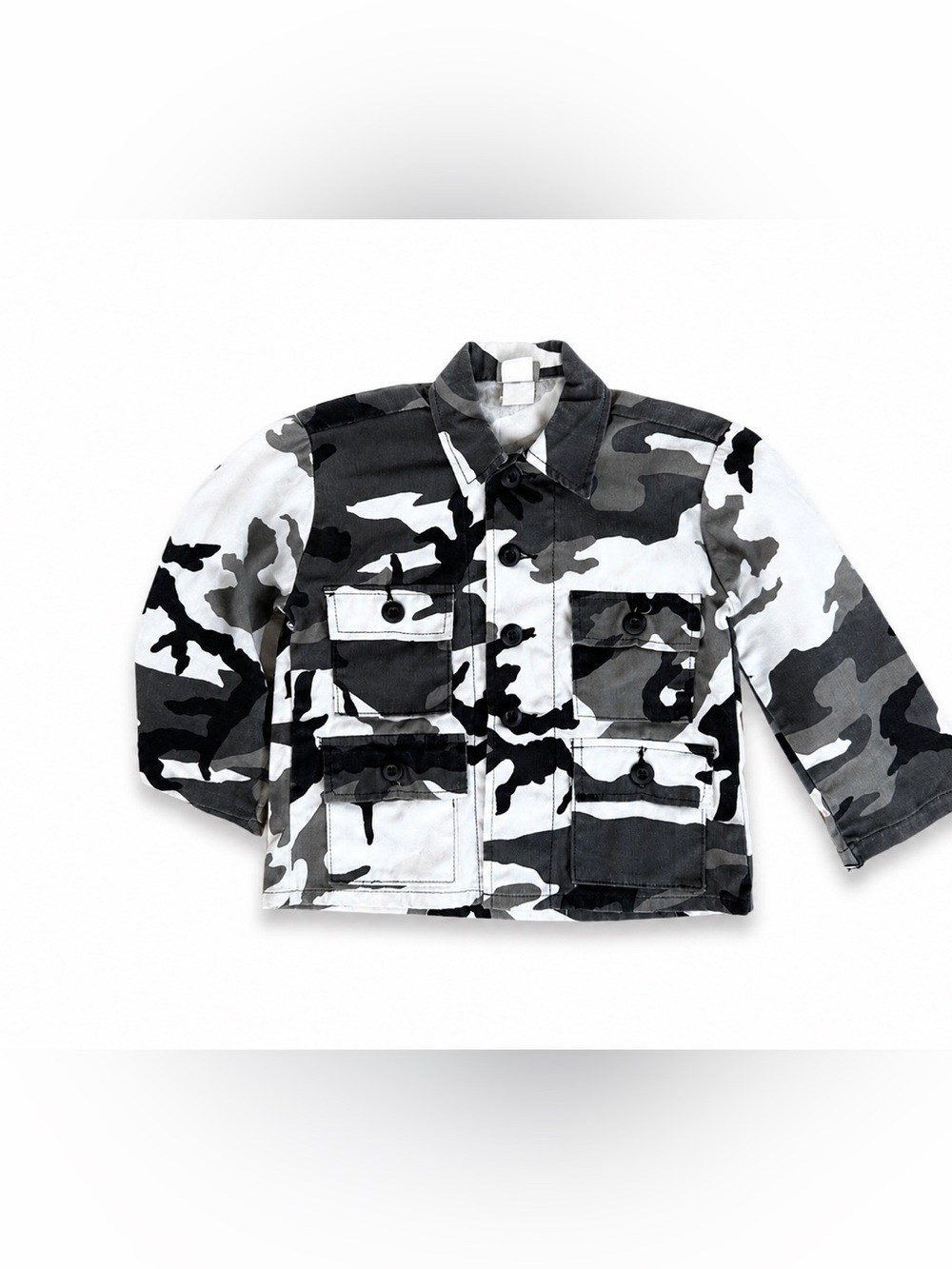 Black & White Camo Utility Jacket kids size 4